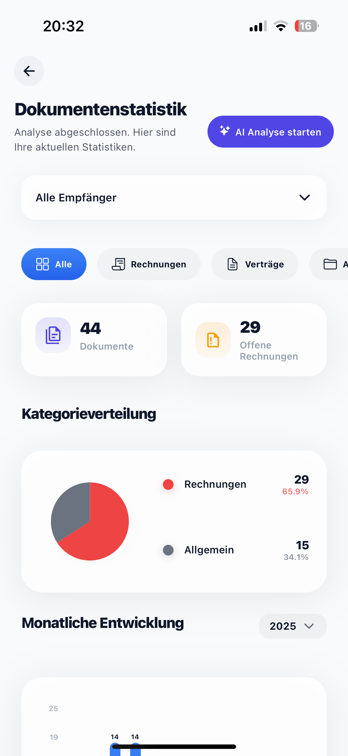DocsAI dunkle Statistik